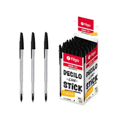 Birome Filgo Stick x50 unidades Negra STK