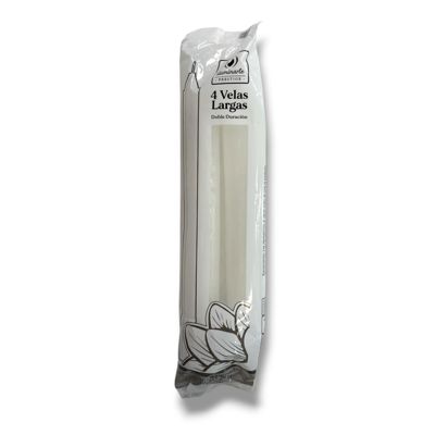 Velas Largas Blancas x4